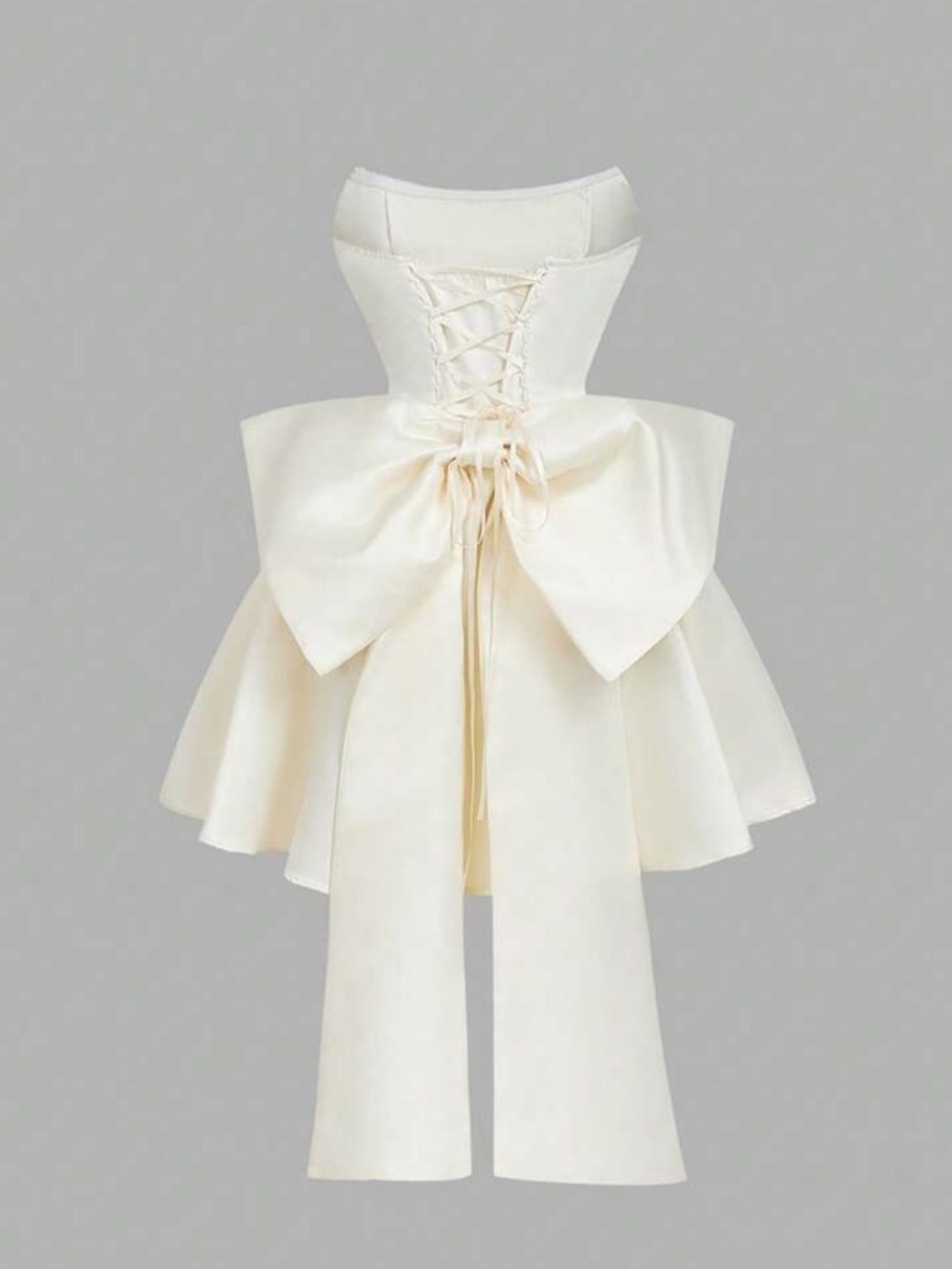 Strapless Cream Cocktail Dress - Picture 8 of 8